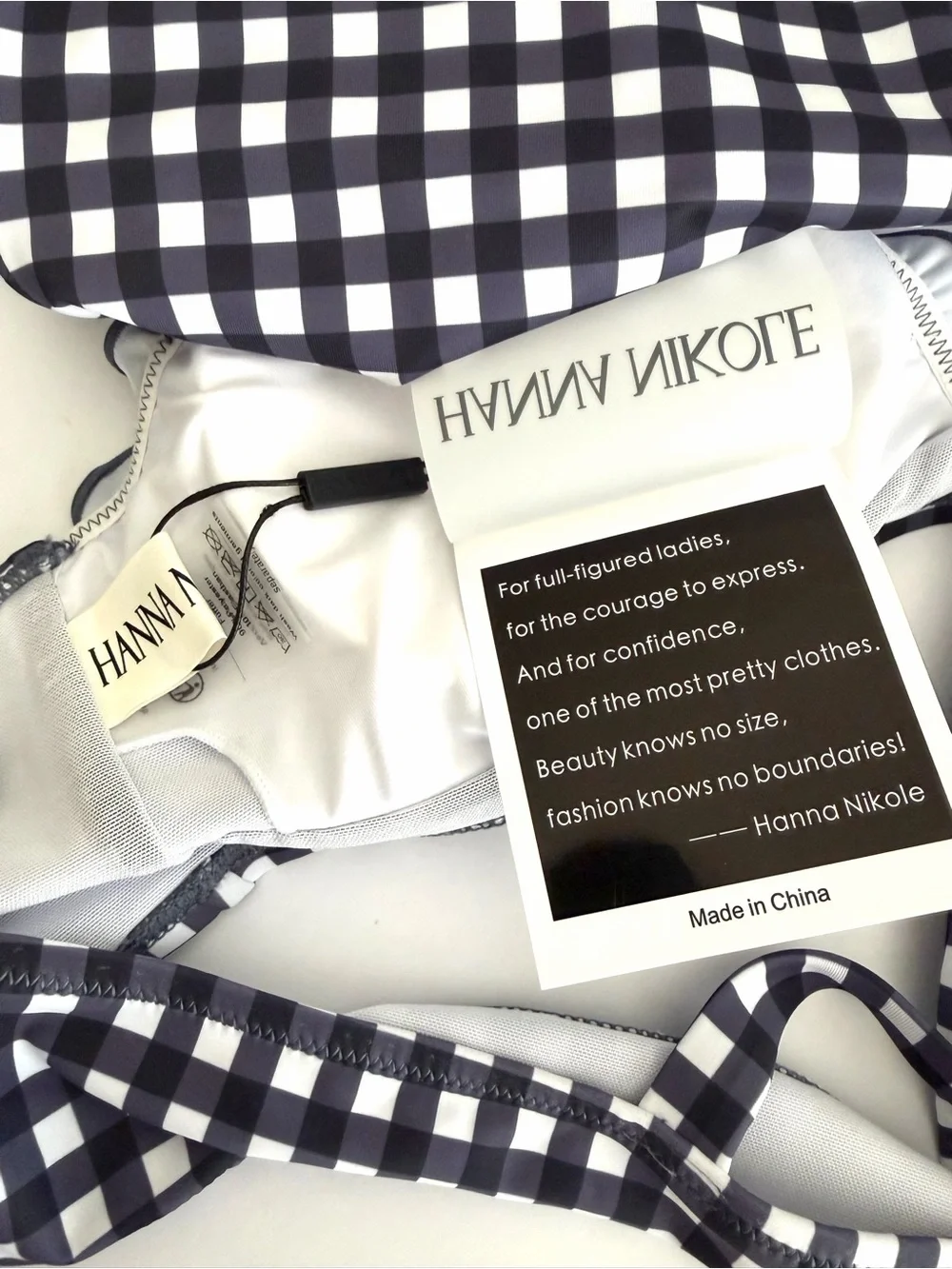 NEW. Hanna Nikole High Waisted, Ruffled Gingham Two-Piece with Tummy Control